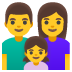 👨‍👩‍👧 family: man, woman, girl display on Google